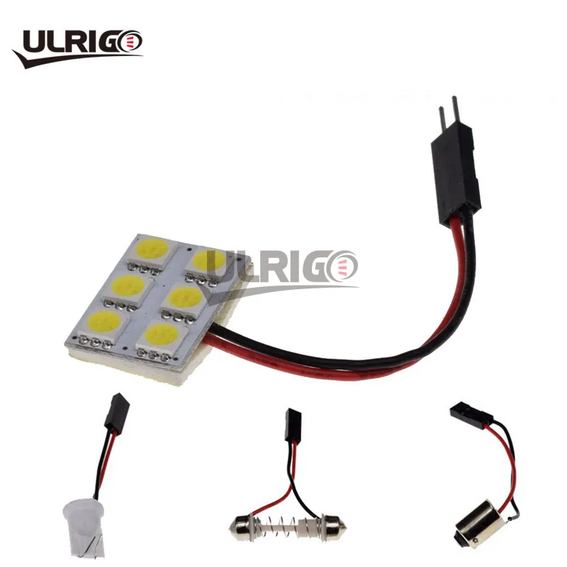 Светодиодная панель T10/BA9S/Festoon 5050 6SMD яркая белая/белая горячая/холодная 12 В