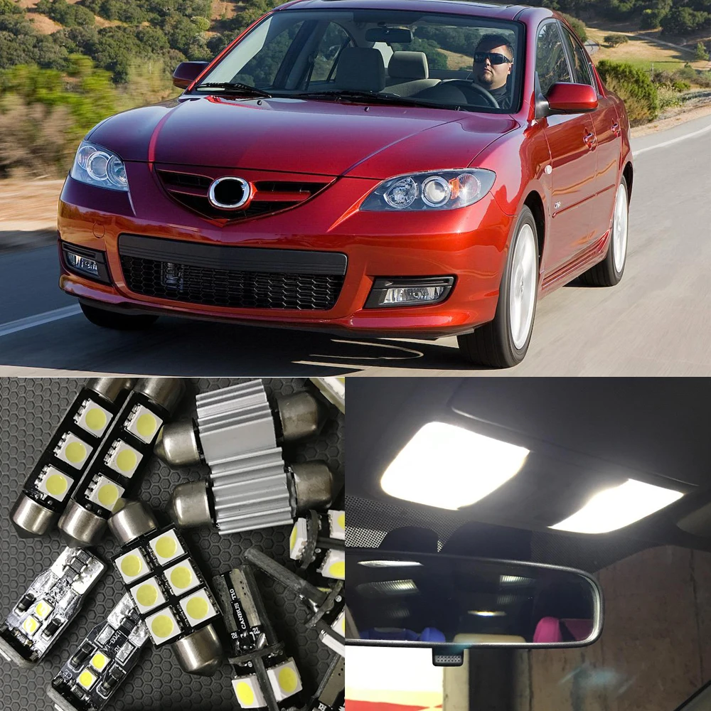 Светодиодный светильник для салона автомобиля 8x Белый Canbus 2004 2005 2006 2007 2008 2009 Mazda 3 Map