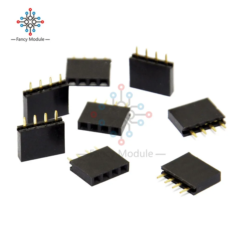 Новый Однорядный коннектор 50 шт. 1x6 1x5 1x4 1x3 1x2 pins 2 54 мм|connector 2.54mm|connector femaleconnector |