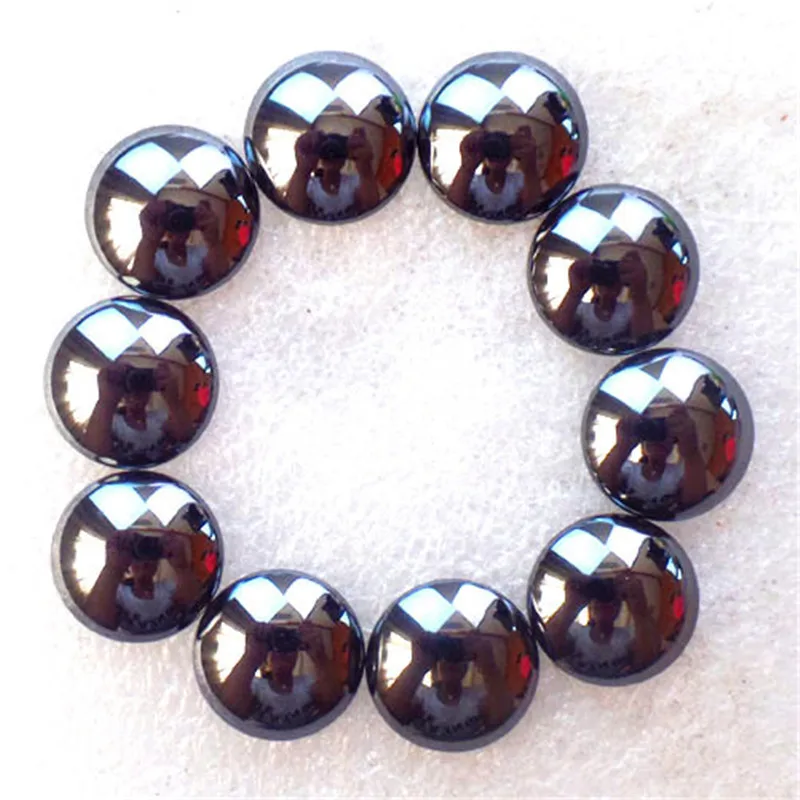 

(10pieces/lot) Wholesale Natural Hematite Round CAB CABOCHON 25x8mm yl32002