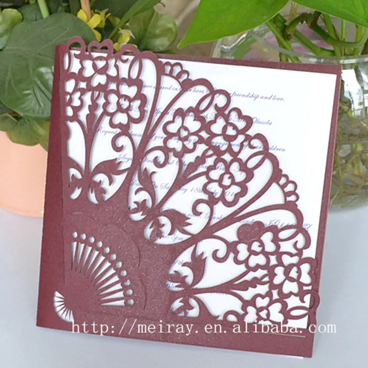 

Business Gift Use and Folk Art Style folding paper hand fan greeting card