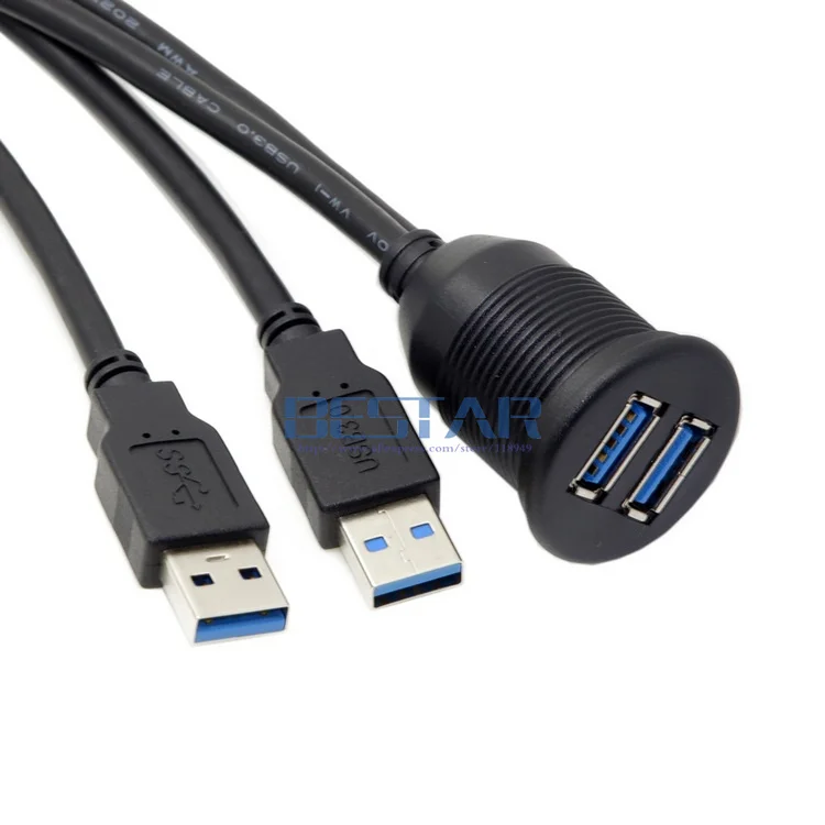 6FT Dual USB 3 0 удлинитель AUX установка для автомобильного крепления панели приборной 2