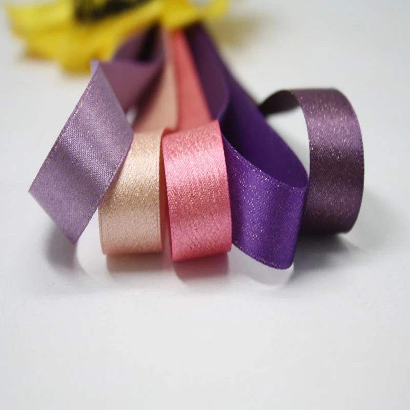 Двусторонняя полимерная атласная лента с блестками Ширина 38 мм разные варианты