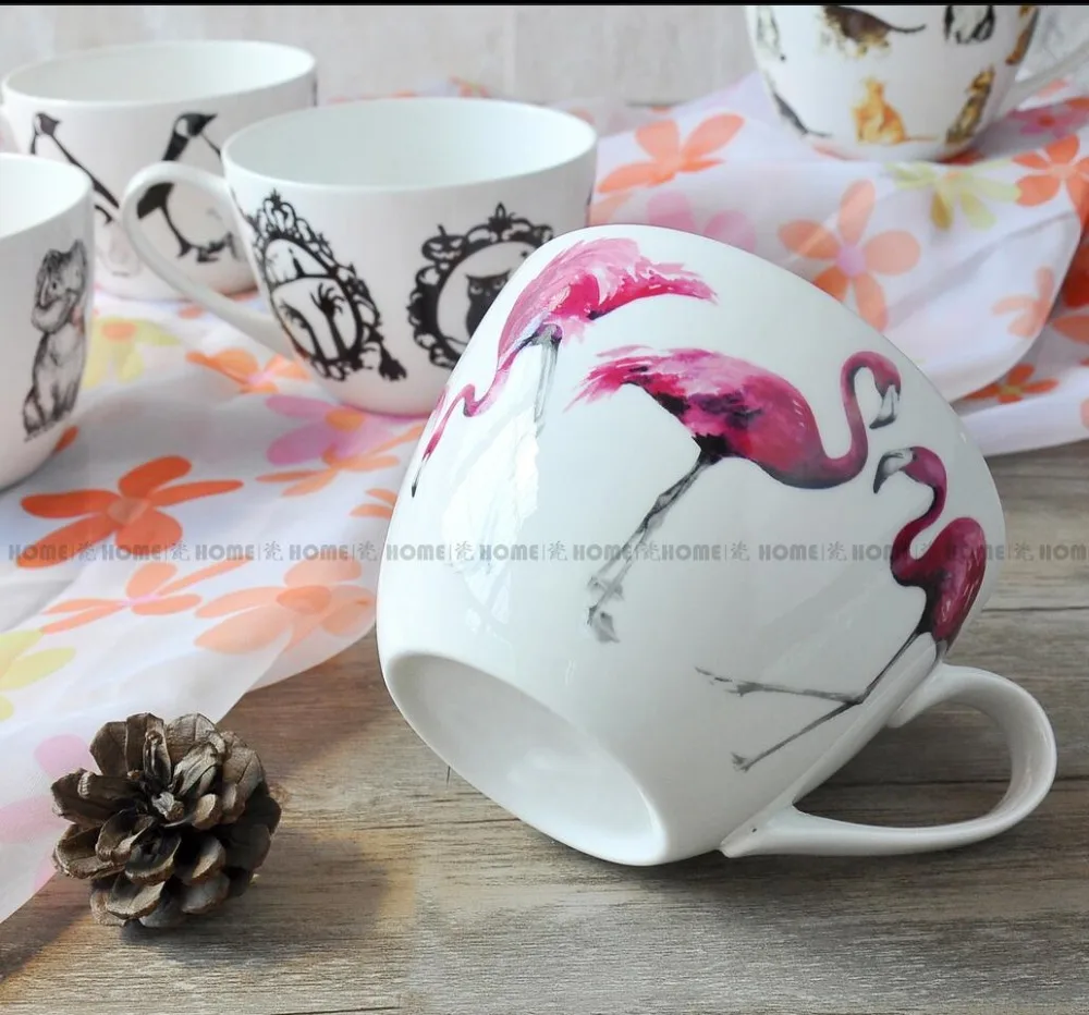 Красивая Фарфоровая Кружка из костяного фарфора фарфоровые чашки для завтрака