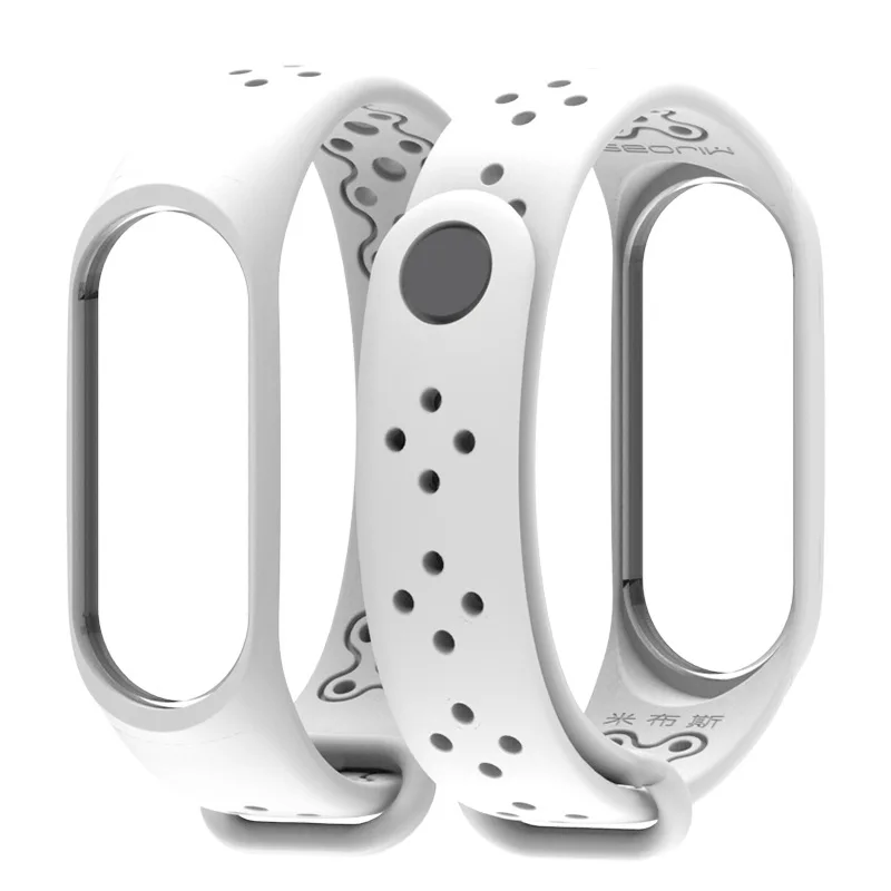 White Mi Band 3 4 ремешок силиконовый браслет ремешок для xio mi band 4 3 Смарт-часы браслет спортивный mi band 4 3 ремешок mi Band 3 - Цвет: White
