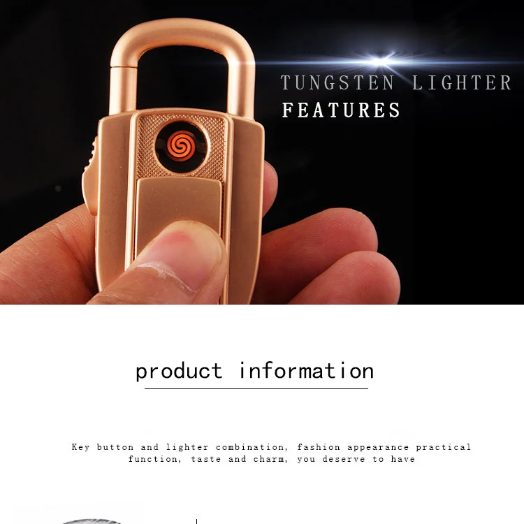 8755-1 креативный usb-зажигалка в форме замка из цинкового сплава с пряжкой для