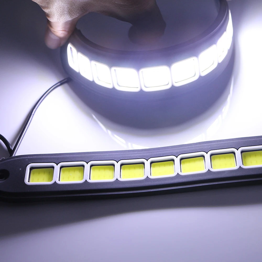 Гибкие светодиодные дневные ходовые огни 2 шт./лот 12 В постоянного тока 31 см COB 10x8SMD