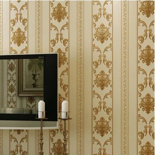 

Modern Vertical Stripes Wallpaper Non-woven Living Room Background 3D Three-Dimensional Pressure Environmental Protection