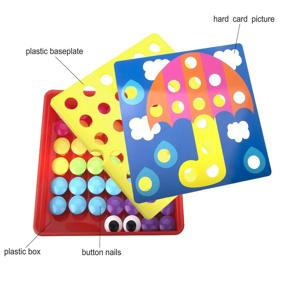 3D головоломки композитные 10 частей Творческая мозаика грибы художественные пуговицы набор для ногтей игрушки для детей образовательные ху... от AliExpress WW
