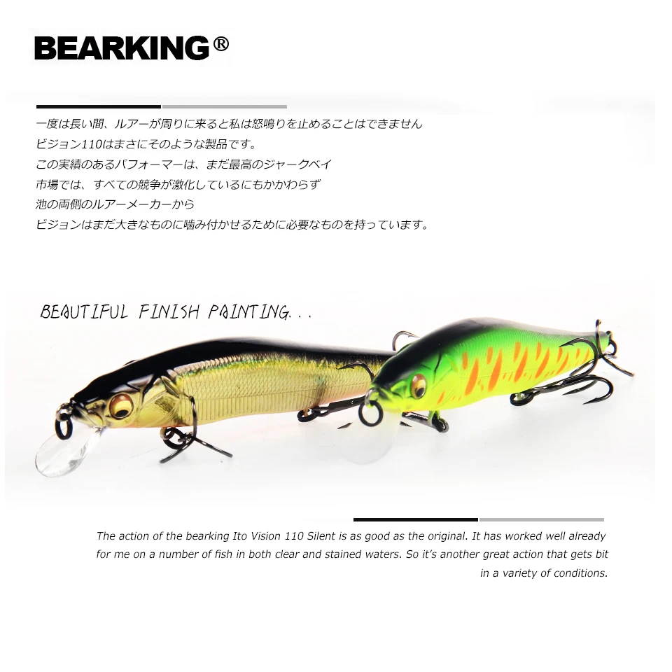 Bearking бренд W01 жесткие рыболовные приманки гольян 11 см 14 г качественные приманки воблеры для глубокого дайвинга рыболовные снасти