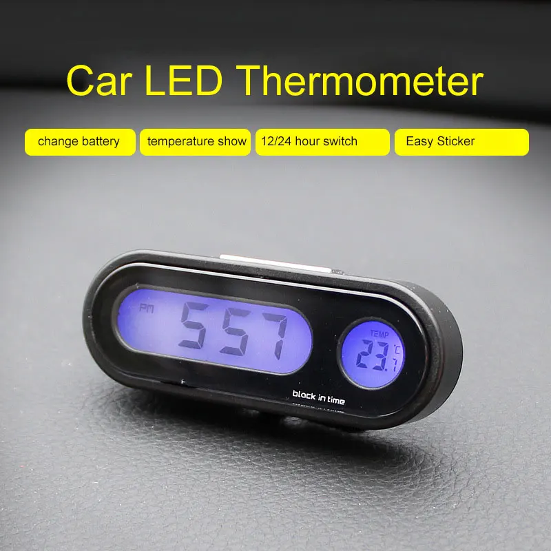 Часы автомобилей Авто Автомобиль Мини-Подсветка Вуте Термометр Электронные