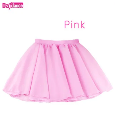 Pink Детская балетная юбка для девочек, прозрачная шифоновая балетная пачка, розовые детские гимнастические трико, юбки - Цвет: Pink