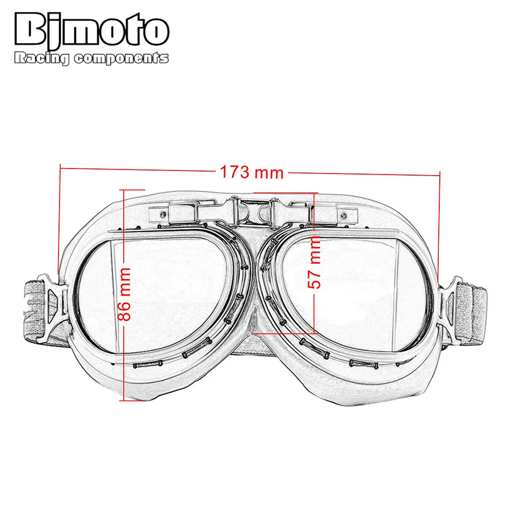 

Motorcycle Glasses Vintage Pilot Biker Goggles Motocross Biker Cycling Adult Eyewear Helmet Goggle For ATV Steampunk Ski Sports