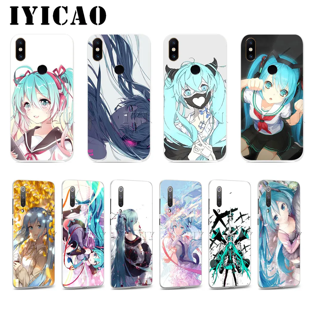IYICAO аниме Япония Hatsune Жесткий Для Xiaomi Mi 5 5S 6 9 8 A2 Lite 5X Mix 2S F1 SE MAX 3 9T A3 Pro CC9E Redmi Note
