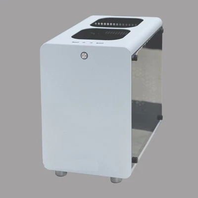 white glass panel Новинка, игровой компьютерный корпус micro ATX, настольный корпус для ПК, корпус tower box, алюминиевый корпус, прозрачная панель, боковой корпус для геймера - Цвет: white glass panel