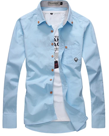 

spring new men's fashion casual cotton long-sleeved men's shirt Slim lapel shirt