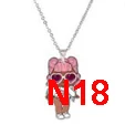 N-18 Menglina акриловые мультфильм принцесса колье для девочек и Подвески Flatback Смола Шарм маленькая девочка кулон ожерелье ювелирные изделия - Окраска металла: N-18