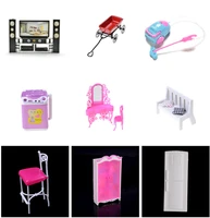 1x mini washing machine fridge fan bed for doll accessories kelly pretend toys for girls doll toy accessories play house