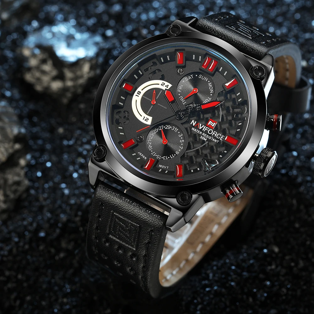 NAVIFORCE оригинальные Роскошные брендовые военные кварцевые часы мужские