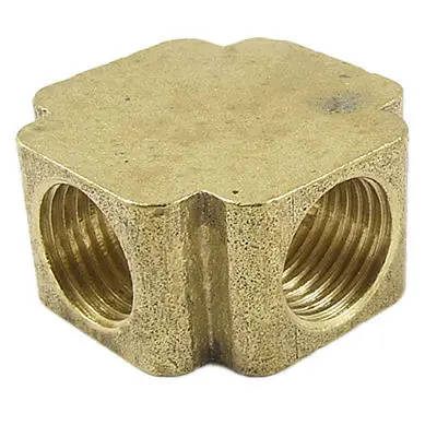 

1/4" NPT Female Thread Brass 4 Ways Cross Connector Water Pipe Adapter Coupler