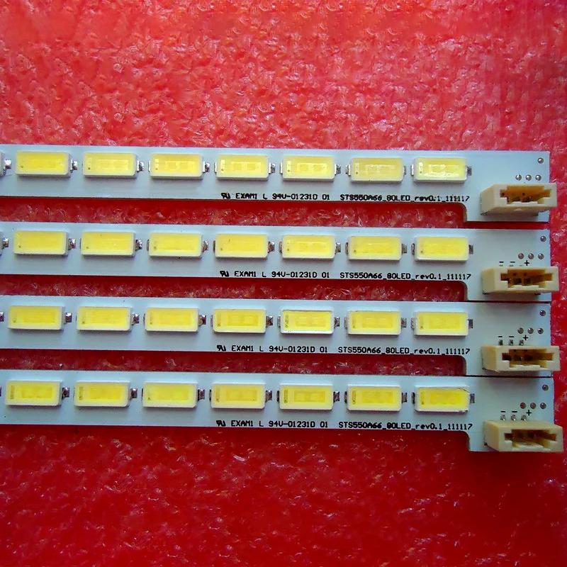 New 10 PCS/lot 80LED 676mm 3 Pin LED backlight strip for LJ64-03515A STS550A66-80LED-rev0.1 LTA550HQ20 LTA550HQ22 LED55X5000DE