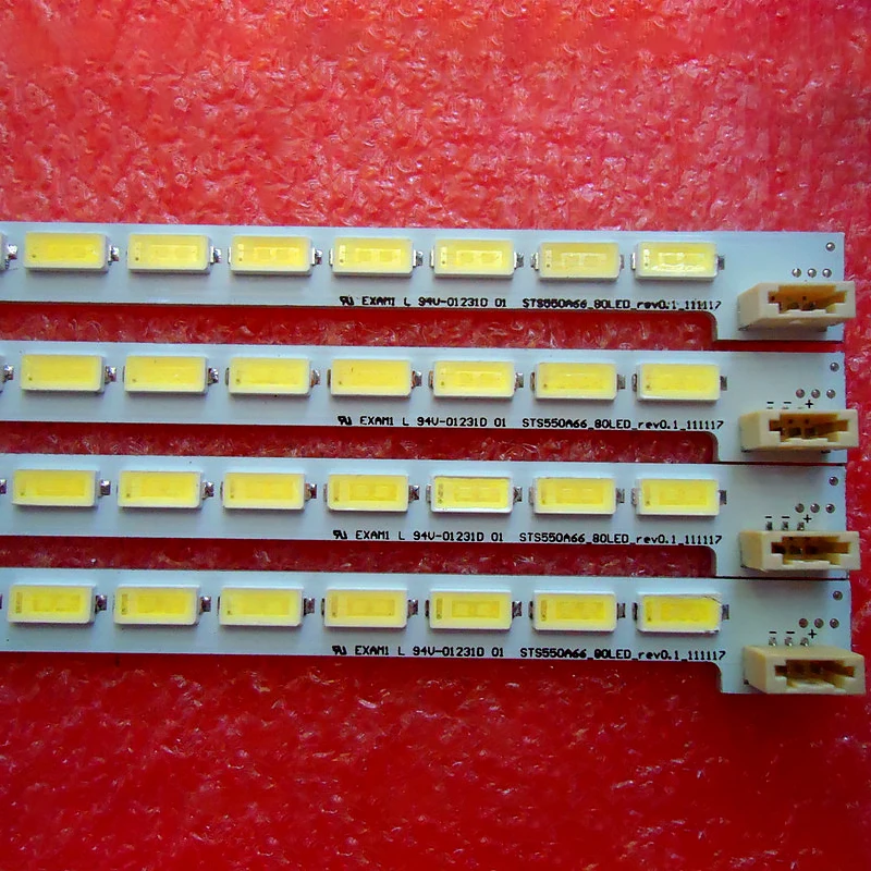 Новинка 10 шт./лот 80LED 676 мм 3 Pin светодиодная подсветка полоса для LJ64 03515A STS550A66 rev0.1