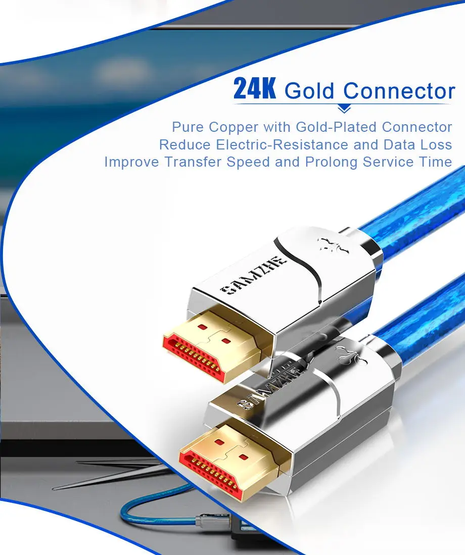 SAMZHE 4k HDMI кабель Кабо hdmi к hdmi 2,0 2160p 3D 1 м 1,5 м 2 м 3 м 5 м 8 м 10 м 12 м 15 м для PS4 xbox проектор HD tv box ноутбука