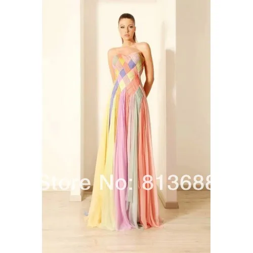Exclusive Colored Strapless Pleated Chiffon A Lline Gorgeous Evening Gown Vestidos De Fiesta Sexy Long Secial Occasion Dress | Свадьбы и