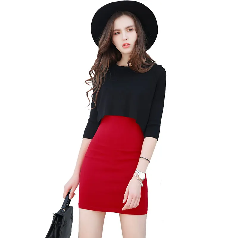 101232017 новые весенние модели решений красное вино темперамент тонкий комплект из