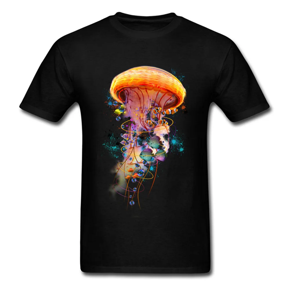 

Electric Jellyfish World Magical Novelty T Shirt Short Sleeve Pure Cotton Crewneck Men T-shirts Customized Cotton Shirt Male