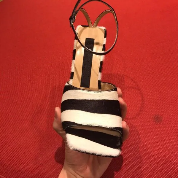 Lttl 2017 новый женский сексуальный леопарда конского волоса высокие каблуки пип топ