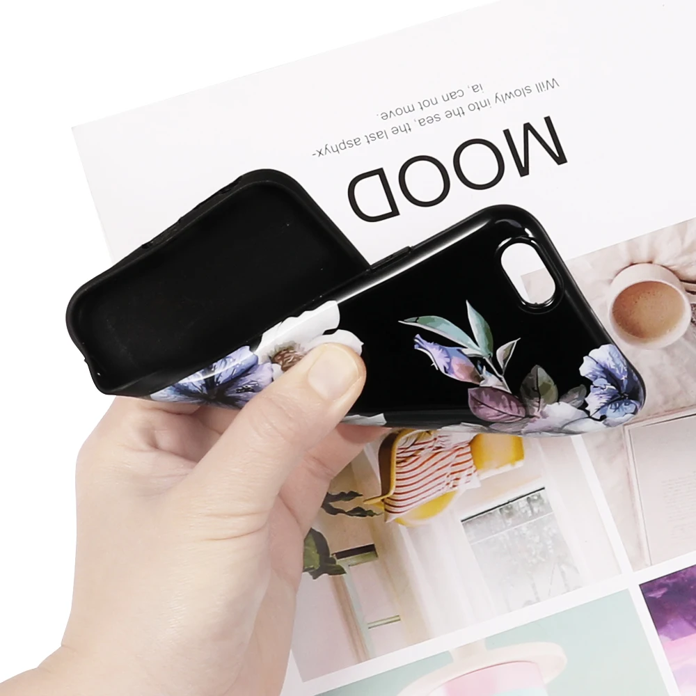 Винтажные розовые чехлы с цветочным принтом для iphone XS Max XR X 6 7 8 Plus мягкая IMD задняя