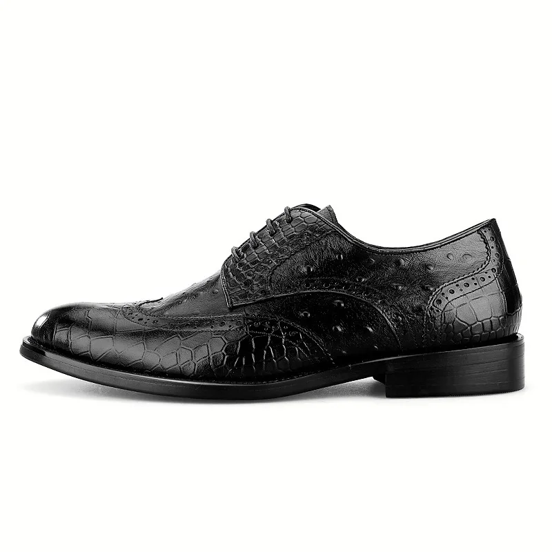 Мужские деловые туфли из натуральной кожи с крокодиловым узором|Туфли| |