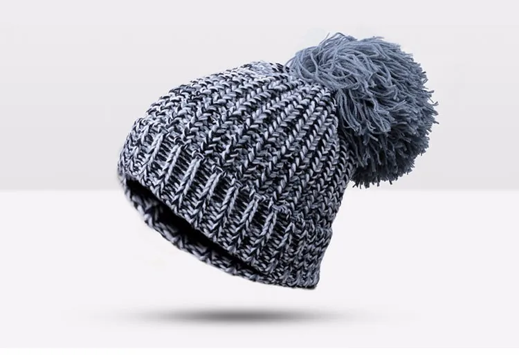 Модная шапка с помпонами для женщин, женские шапки Skullies, женские шапки бини, теплая вязаная шапка, женская зимняя шапка, Брендовая женская шапка бини
