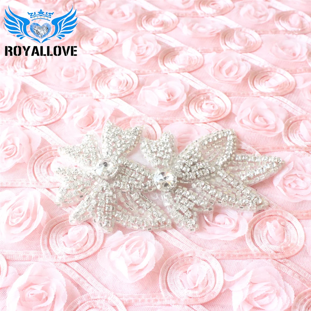 50pcs Rhinestone applique couture crystal wedding beaded patch for DIY sash bridal accessories | Дом и сад