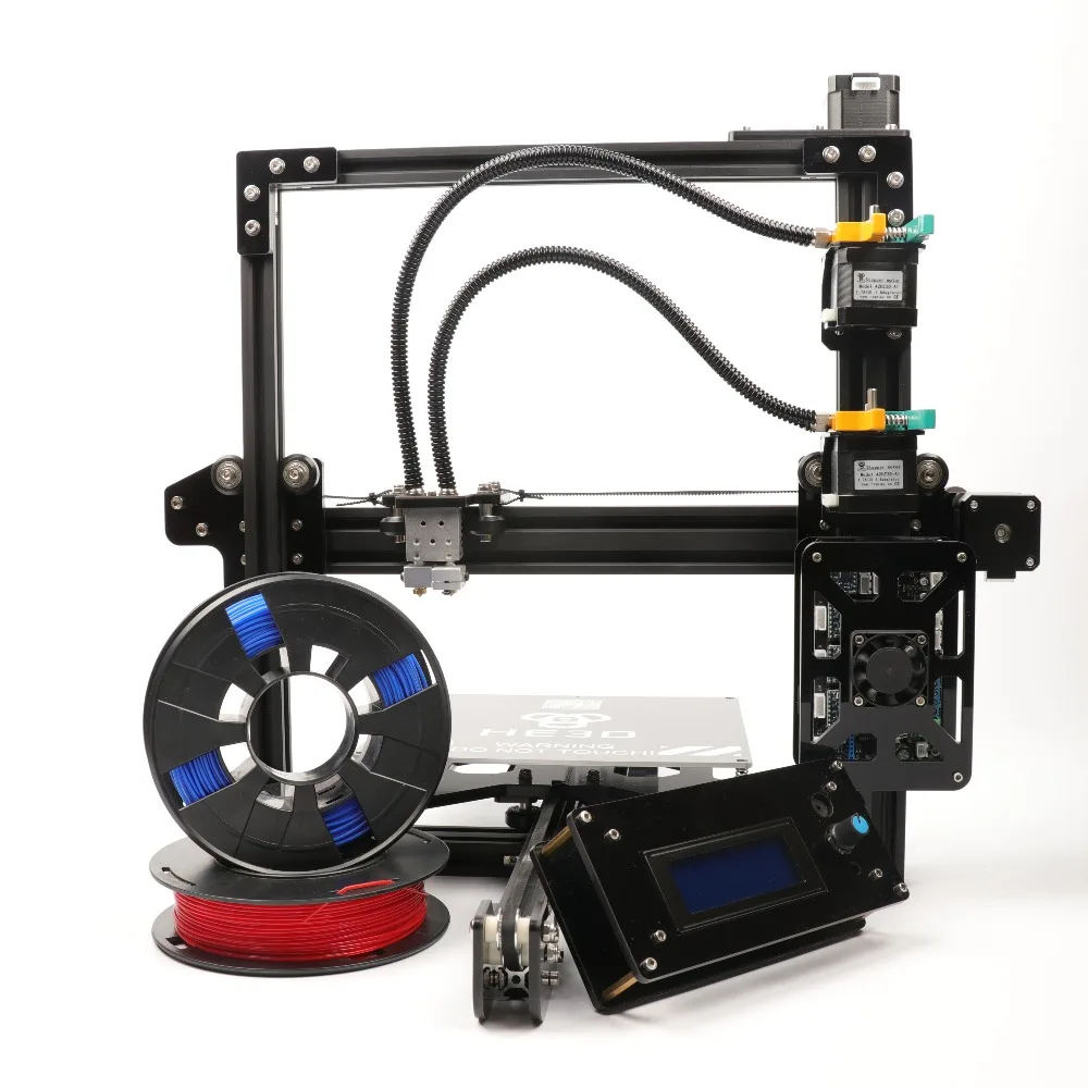 Двойной экструдер 2in2out Reprap flex алюминиевый экструзионный 3d Принтер Комплект 2 рулона нити 8 Гб SD карты ЖК-дисплей в подарок