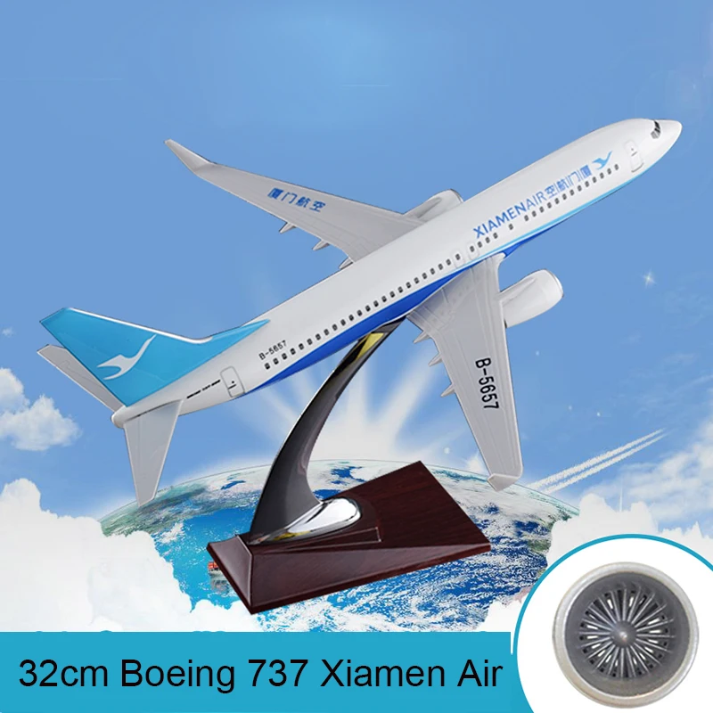 

32cm Aircraft Model Boeing 737 Xiamen Air Creative Resin Model Xiamen Airlines B737 Airplane Airways Model Aviation Stand Craft