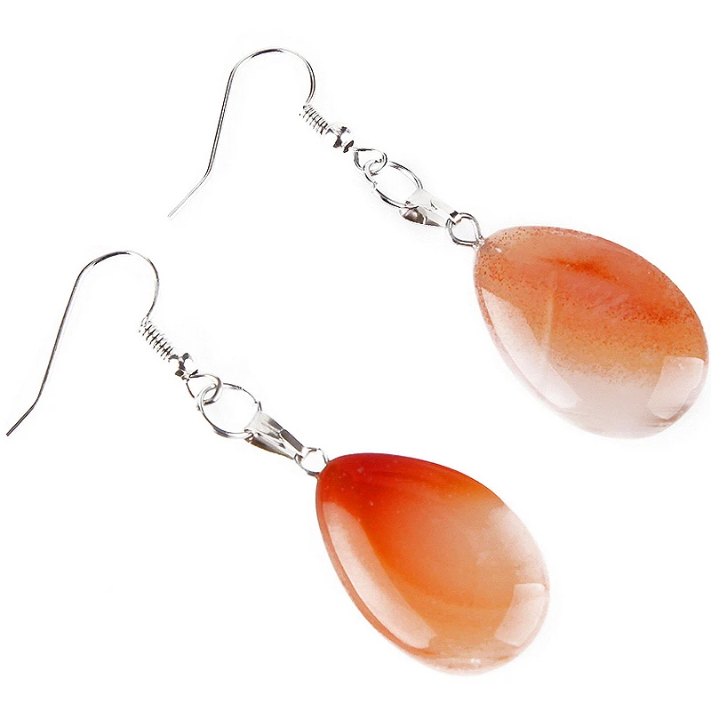 Новинка 2018 Винтажные серьги из натурального камня для женщин желтые зеленые