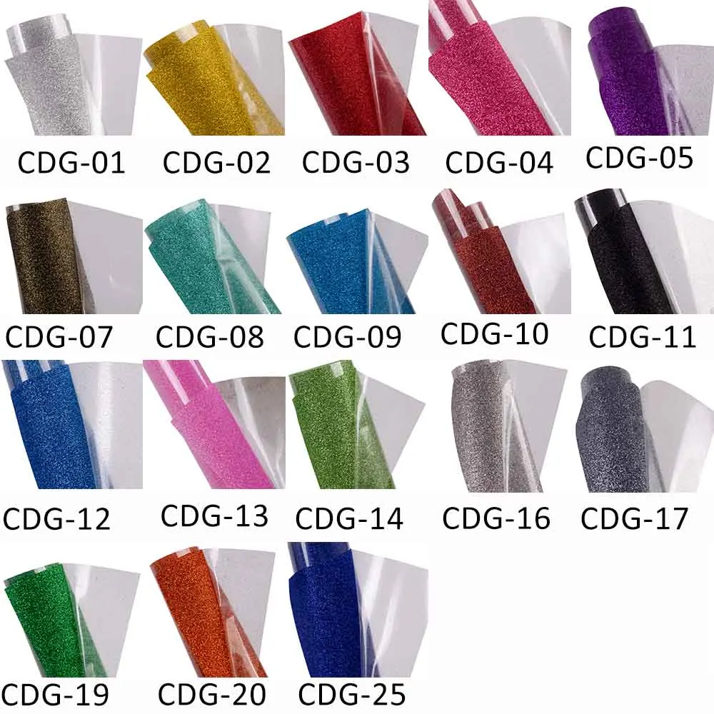 

HOHOFILM 50cmx500cm Glitter Heat transfer vinyl T-shirts Cutting Vinyl iron on Heat press film 20''x196.8''