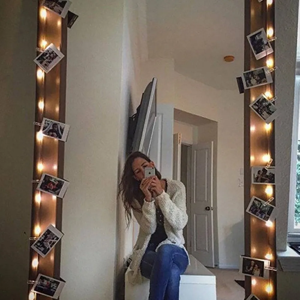 USB светодио дный фото клип Фея Строка Света Новогодняя гирлянда 20 для вечерние