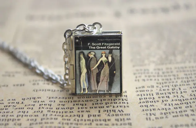 Классические романы большой Гэтсби книжка медальон ожерелье брелок книга