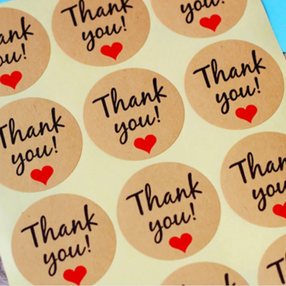 Круглая крафт-бумага в форме сердца Thank you 60 шт. свадебные сувениры аксессуары для