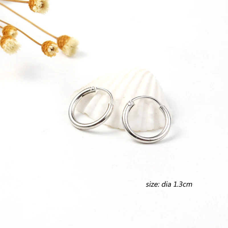 

13mm European Small Hoop Earring For Women Metal Color Endless Circle Earrings Women Handmade Bijoux Bijoux Fashion Jewelry