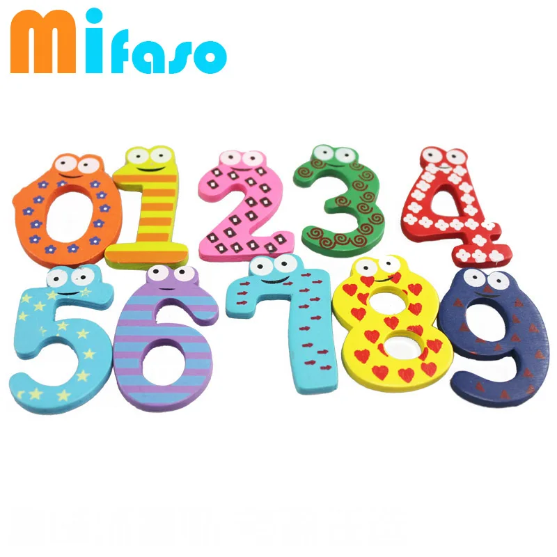 Красочные милые цифры детские дети деревянные буквы холодильник магниты на