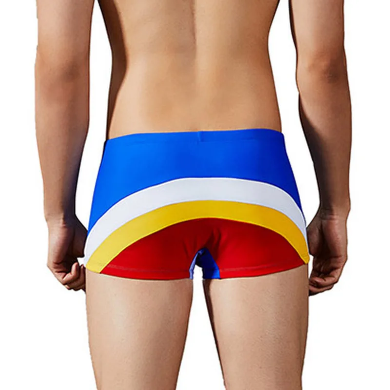 Для мужчин Плавание одежда Maillot De Bain для мальчиков Радуга костюмы шорты боксеры