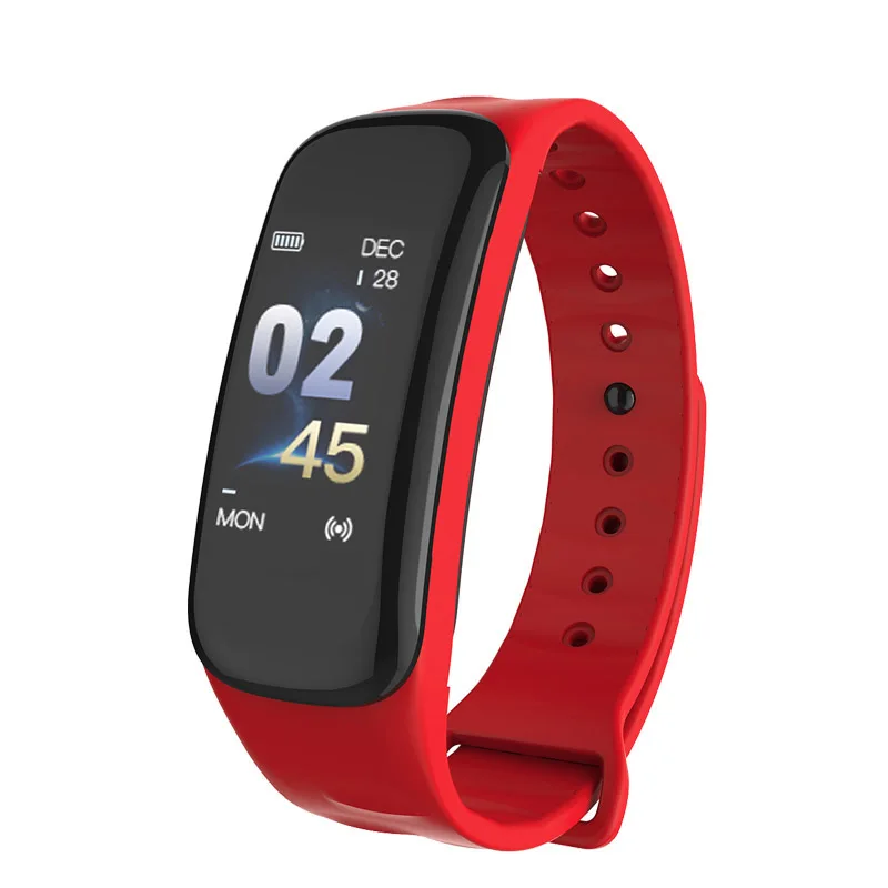 C1 Plus Smart Bracelet Fitness Tracker Waterproof Heart Rate Monitor Blood Pressure Data Storage Music Control Call Rejection | Наручные