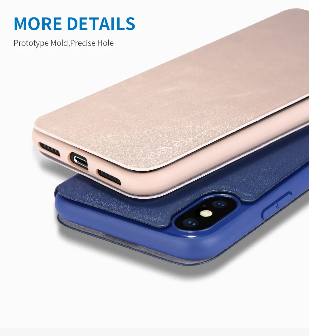 X-Level Flip PU Leather Case  Stand Phone ultra thin Slim Cover For iPhone 12 13 14 Pro Max Business Plain Phone Case