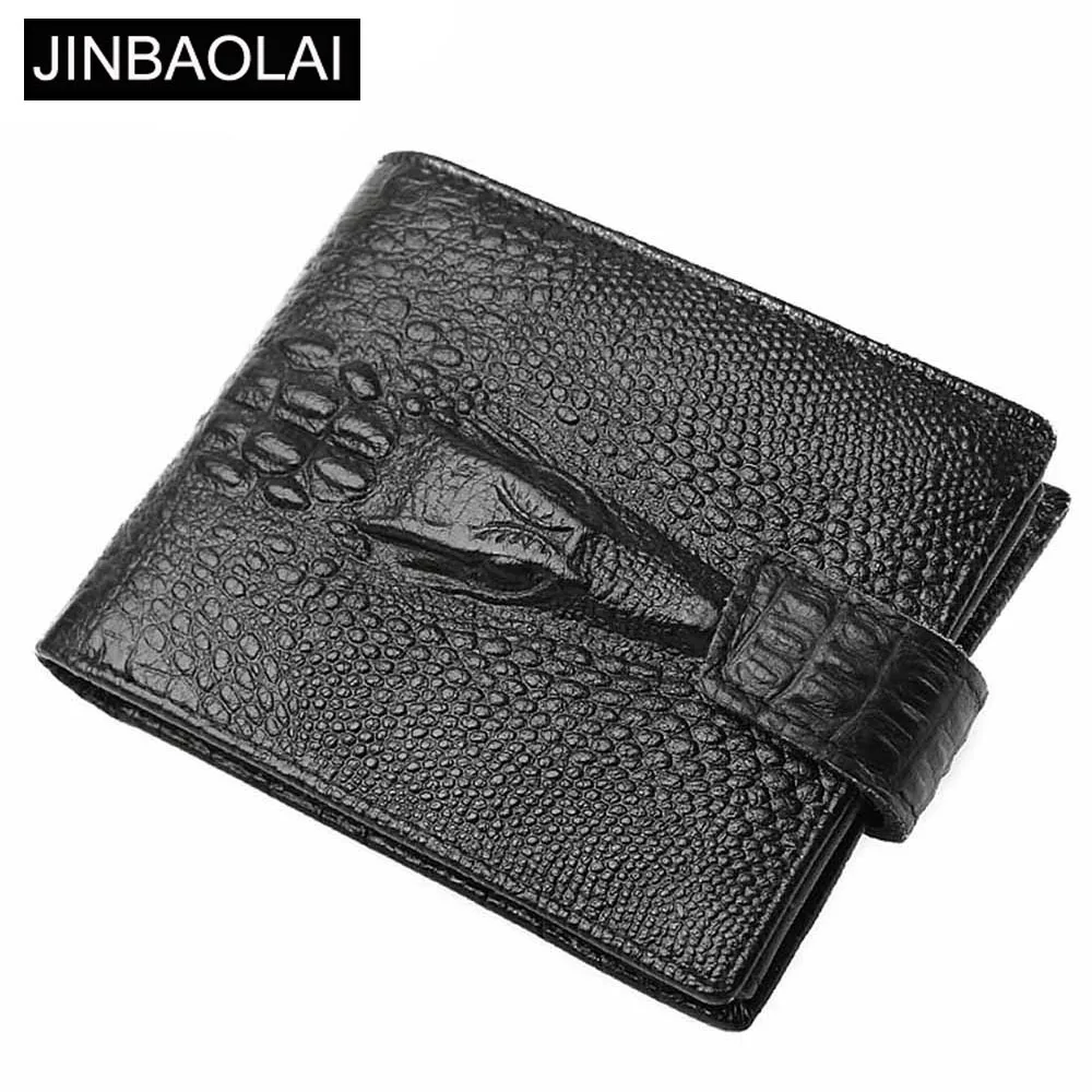 JINBAOLAI мужские кошельки с крокодиловым узором Короткий Мужской кошелек из