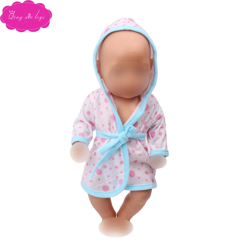 43 cm baby dolls clothes newborn pajamas purple robe pink bath towel Baby toys fit American 18 inch Girls doll f550 | Игрушки и хобби