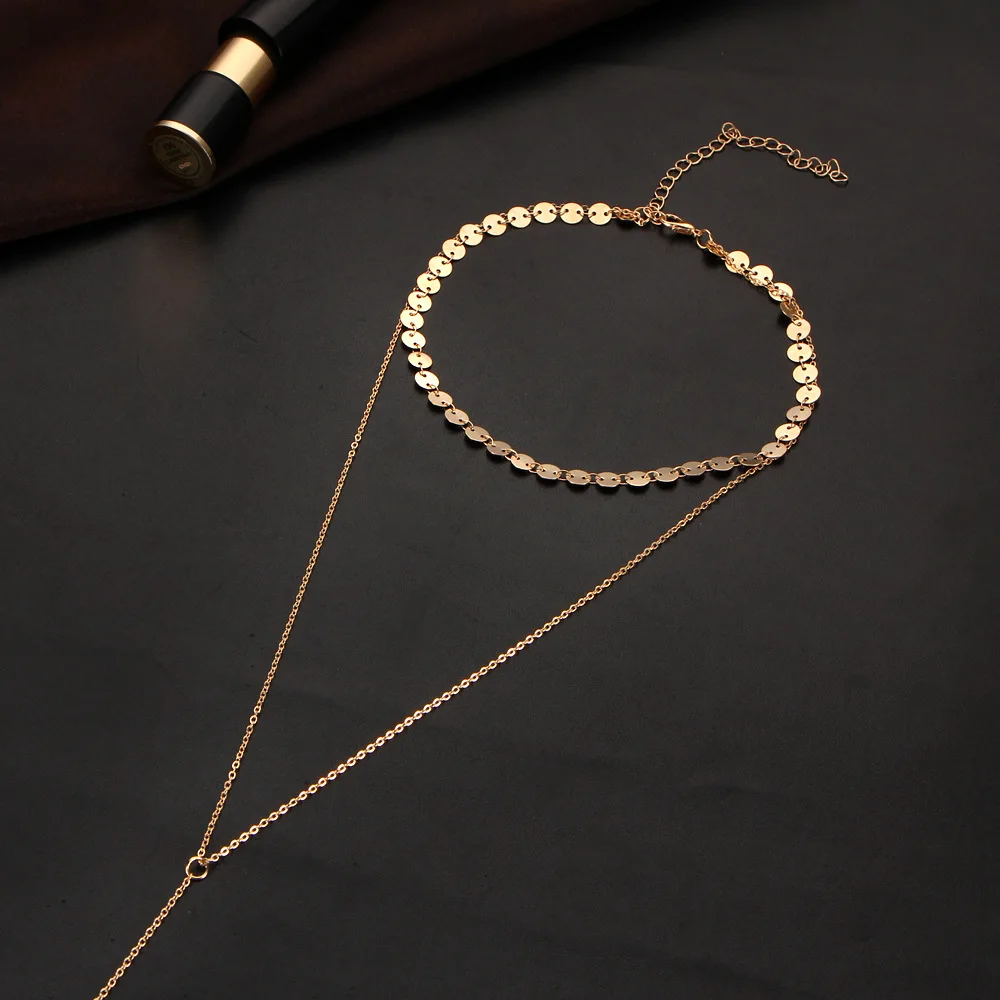 Золотистые посеребренные Чокеры с блестками Очаровательная подвеска